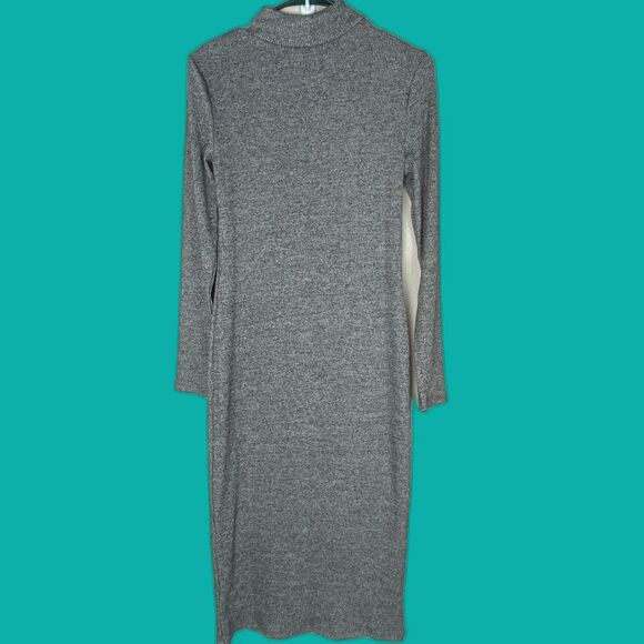 NWT GAP Grey Ribbed Turtleneck Long Sleeve Midi Maxi Casual Dress Small - Picture 1 of 9